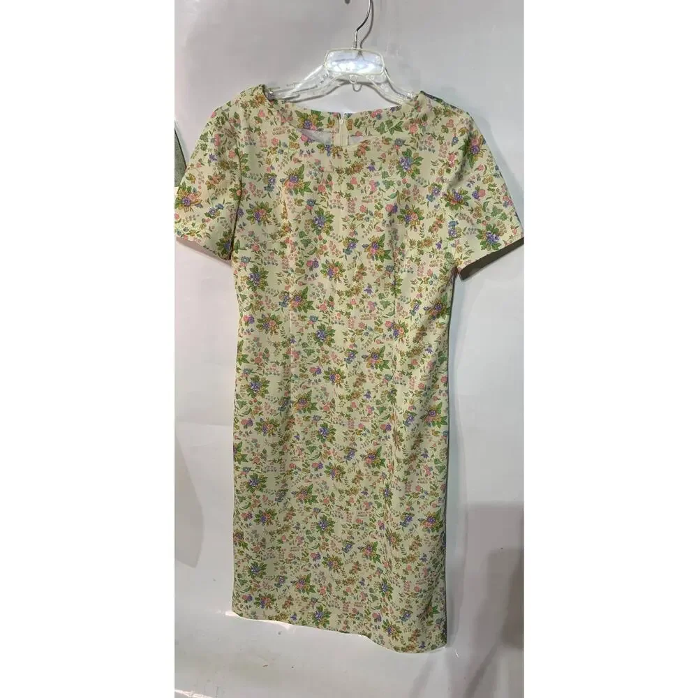 Vintage 1960's Women's Handmade Custom Floral Short Sleeve Casual Shift Dress - Picture 6 of 8
